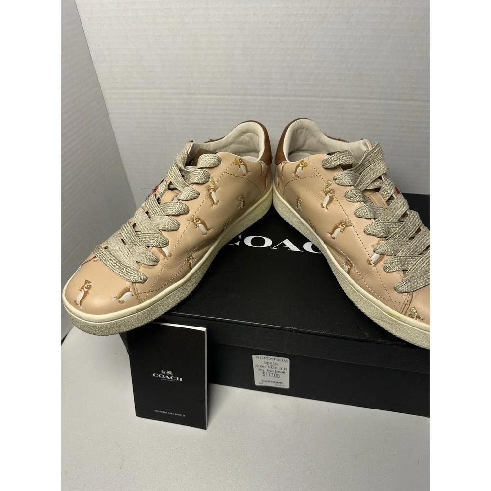 COACH Women's C101 Cherry Blossom Pink Penguin Shoes Size 9